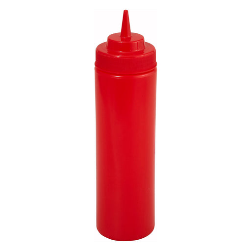 12oz Squeeze Bottles, Wide Mouth, Red, 6pcs/pk (12 Pack)-cityfoodequipment.com