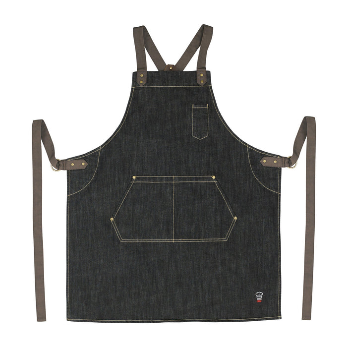 Bib Apron, 31.75"L x 26.75"W, Denim (12 Each)-cityfoodequipment.com