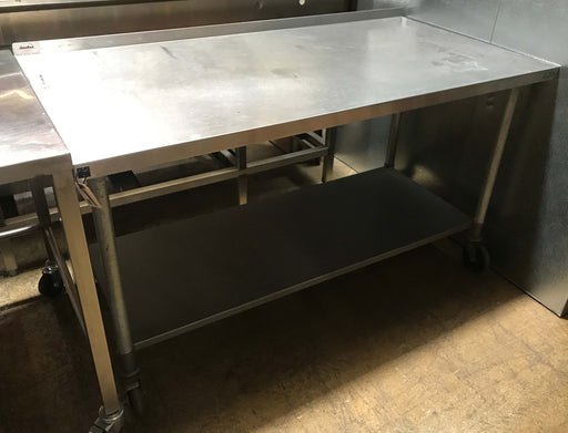Used 60" x 30" Stainless Steel Equipment Stand with Undershelf-cityfoodequipment.com