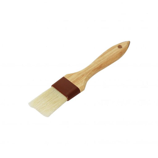 Thunder Group WDPB002 1 1/2" Flat Pastry Brush - Boar Bristles, Brown Plastic Ferrule, Wood Handle - 12, (each)-cityfoodequipment.com