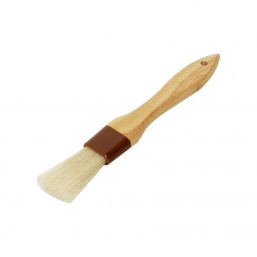Thunder Group WDPB001 1" Flat Pastry Brush - Boar Bristles, Brown Plastic Ferrule, Wood Handle - 12, (each)-cityfoodequipment.com
