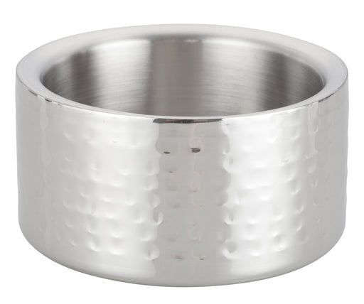 Double Wall Wine Coaster, Satin Finish, Hammered, 5" Diameter (12 Each)-cityfoodequipment.com