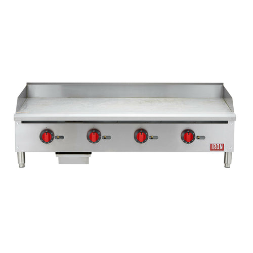 Iron Range Commercial Griddle, Natural Gas, Countertop, 48"W, Thermostatic Controls, 48"W X-cityfoodequipment.com