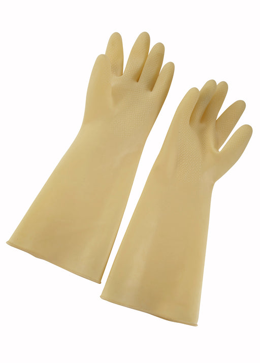 Natural Latex Gloves, 9" x 16", Yellow (12 Pair)-cityfoodequipment.com