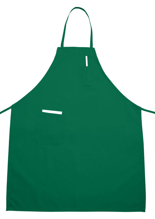 Full Length Bib Apron w/Pocket, Bright Green (12 Each)-cityfoodequipment.com