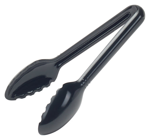 6" PC Serving Tong, Black, Curve (12 Each)-cityfoodequipment.com
