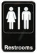 Information Sign, "Restrooms", 6" x 9", Black (12 Each)-cityfoodequipment.com