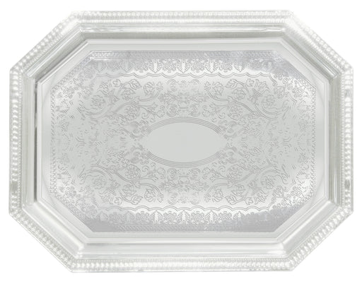 Serving Tray, Octagonal, 12" x 17", Chrome Plated (12 Each)-cityfoodequipment.com