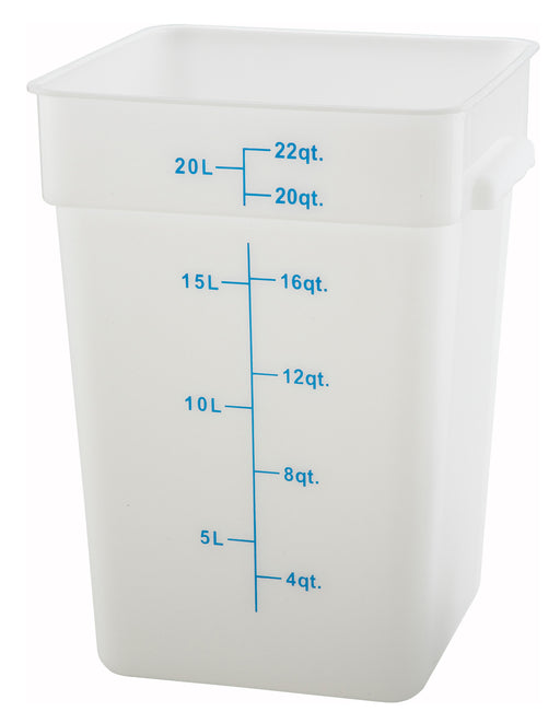 22qt Square Storage Container, Translucent, PP (6 Each)-cityfoodequipment.com