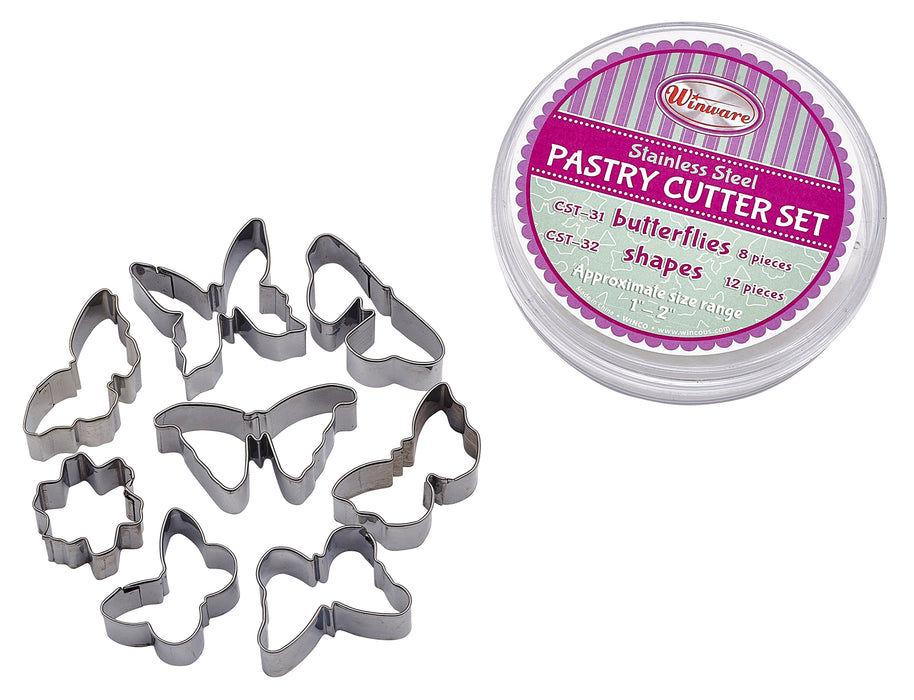 Cookie Cutter Set, Butterflies, 8pcs, S/S (12 Set)-cityfoodequipment.com