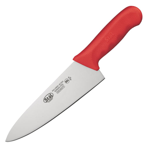8" Cook's Knife, Red PP Hdl (6 Each)-cityfoodequipment.com