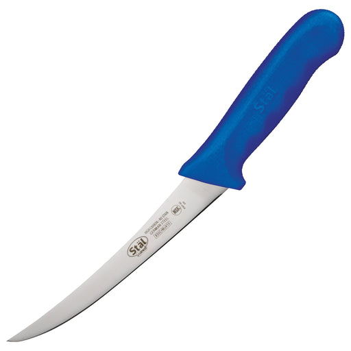 6" Boning Knife, Blue PP Hdl, Curved (6 Each)-cityfoodequipment.com