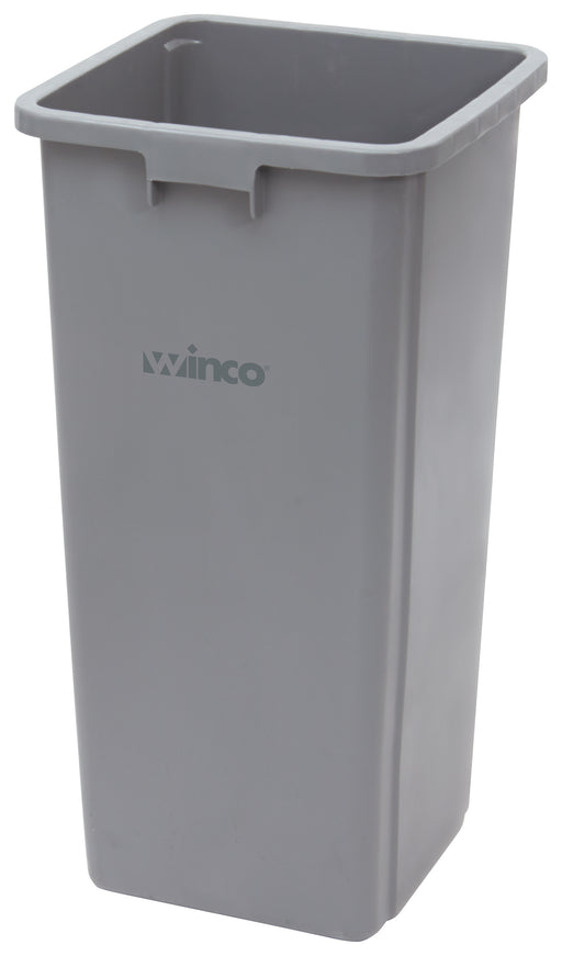 23 Gallon Square Tall Trash Can, 15-5/8" Square x 30-3/4"H, Gray (1 Each)-cityfoodequipment.com