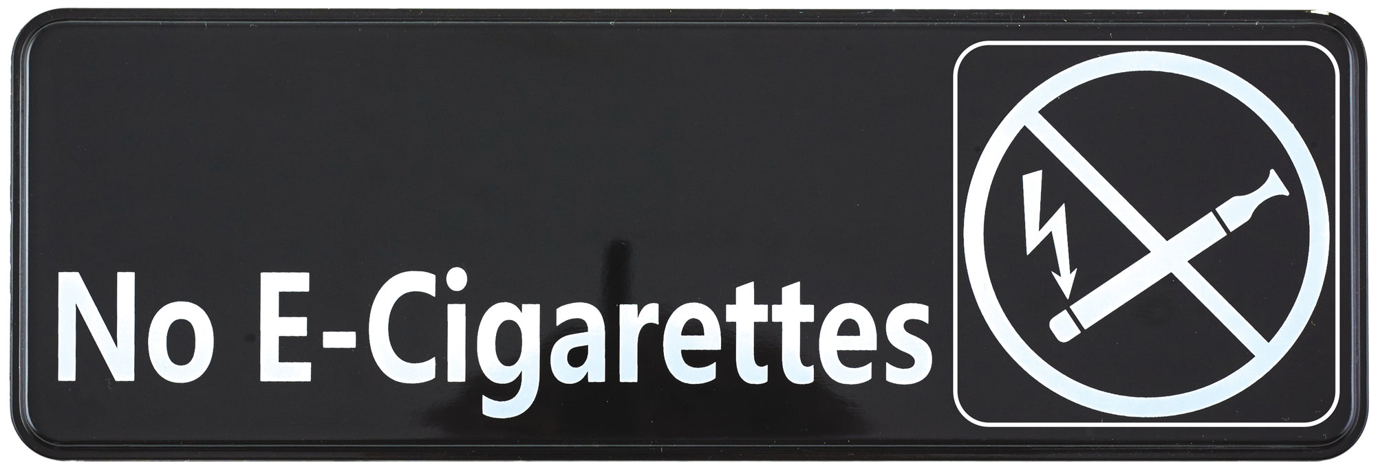 Information Sign, "No E-Cigarettes", 3" x 9", Black (12 Each)-cityfoodequipment.com