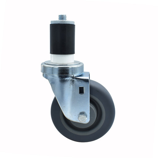 4" Gray Rubber Wheel With 1-5/8" Expanding Stem Swivel Caster For Work Table-cityfoodequipment.com