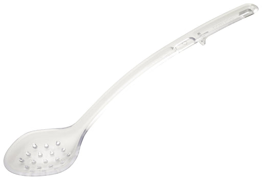 15"Perforated Serving Spoon, Clear, PC, Curve (12 Each)-cityfoodequipment.com