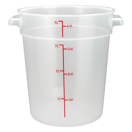 4qt Round Storage Container, Translucent, PP (12 Each)-cityfoodequipment.com