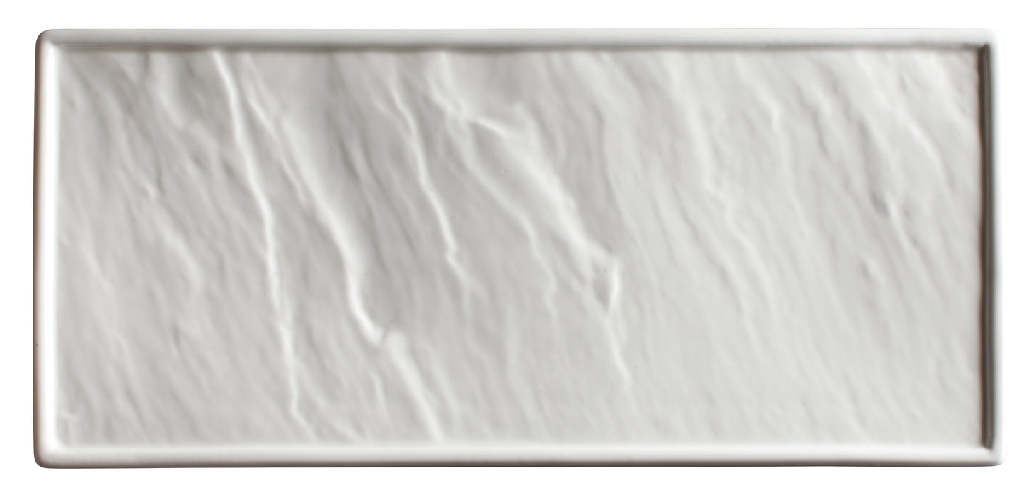 Ardesia Calacatta 16-1/2" x7" Porcelain Rectangular Platter, Crm Wht, 2 pcs/pk (6 Pack)-cityfoodequipment.com