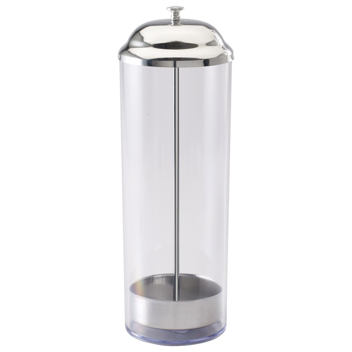 Straw Dispenser, SAN Cylinder, S/S Top (12 Each)-cityfoodequipment.com