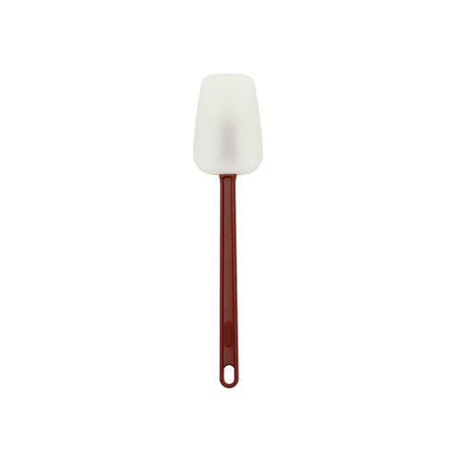 Thunder Group PLSP016SHR 16" Scraper Spoon w/ Red Plastic Handle - Silicon, White - 12, (each)-cityfoodequipment.com