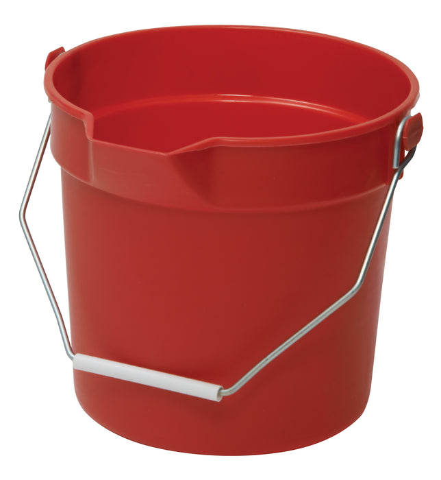 Utility Pail, 14 Qt with Pour Spout and Molded Graduations, PP, Red (12 Each)-cityfoodequipment.com