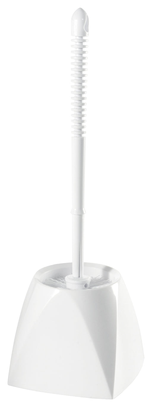 Toilet Bowl Brush with Caddy, PP, White (24 Set)-cityfoodequipment.com