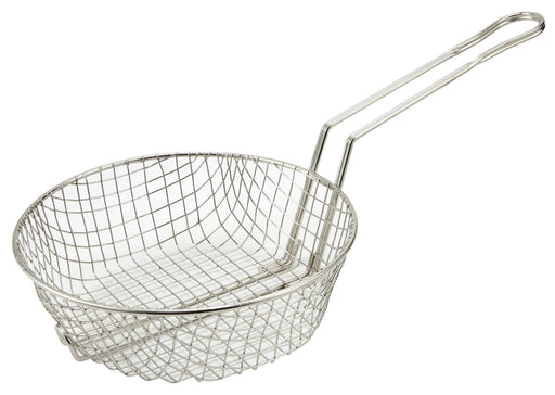8" Culinary Basket, Course Mesh, Nickel Plated (12 Each)-cityfoodequipment.com
