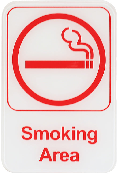 Sign 6" x 9" x 1/8", Smoking Area QTY-12-cityfoodequipment.com