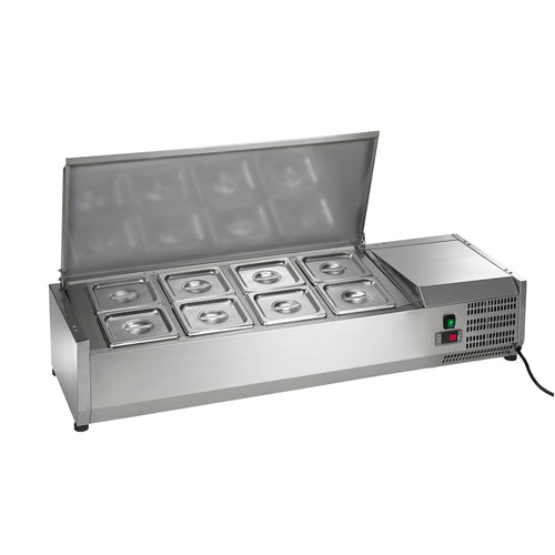 Refrigerated Counter-Top Prep Unit, 47-1/4"W, includes (8) 1/6 stainless pans, c-cityfoodequipment.com