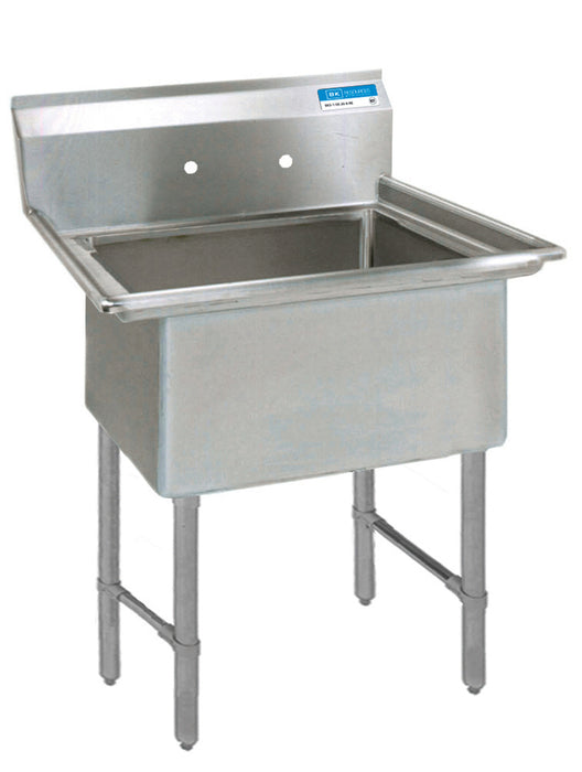 S/S 1 Compartment Sink Stainless Legs & Bracing w/ 24" x 24" x 14" D Bowl-cityfoodequipment.com