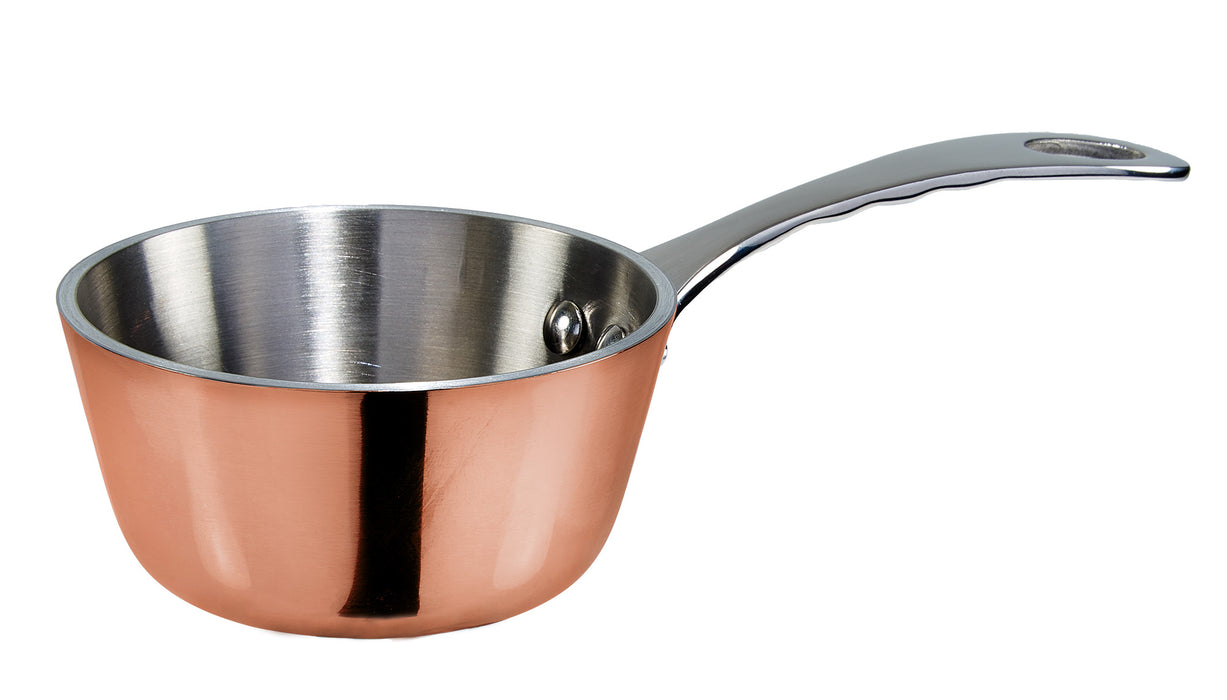 Mini 3" saucier, copper plated, 5oz (6 Each)-cityfoodequipment.com