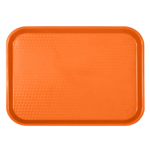 14" X 17 3/4", FAST FOOD TRAY, RECTANGULAR, PLASTIC, ORANGE LOT OF 12 (Ea)-cityfoodequipment.com