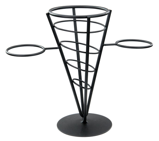 Single Cone French Fry Holder, Black Wire (12 Each)-cityfoodequipment.com