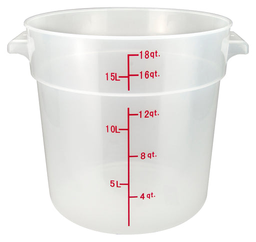 18qt Round Storage Container, Translucent, PP (6 Each)-cityfoodequipment.com