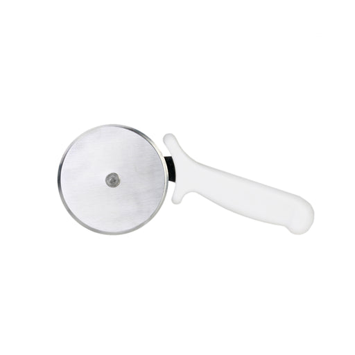 Thunder Group SLTWPC002 2 1/2" Pizza Cutter w/ White Plastic Handle, Stainless Steel - 12, (each)-cityfoodequipment.com