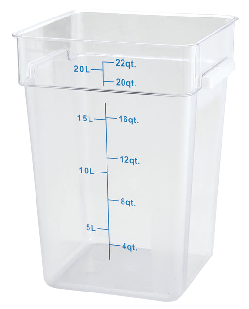 22qt Square Storage Container, Clear, PC (6 Each)-cityfoodequipment.com