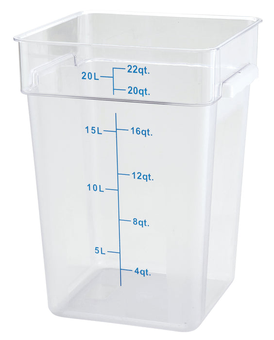 22qt Square Storage Container, Clear, PC (6 Each)-cityfoodequipment.com