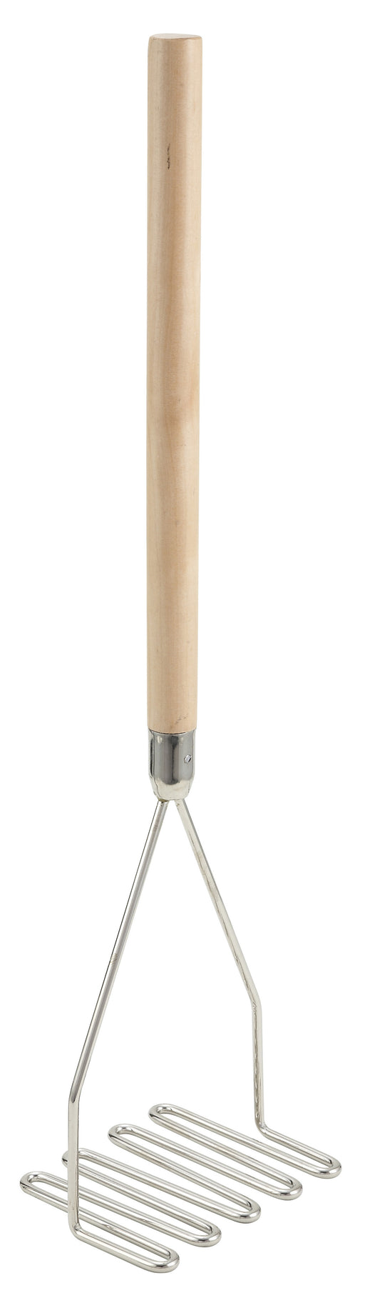 Potato Masher, Square, 5-1/4" x 24", Wooden Hdl, Chrome Plated (6 Each)-cityfoodequipment.com