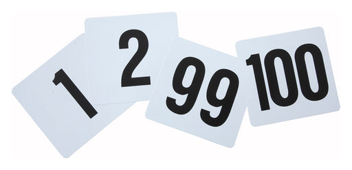 Table Numbers, 1-100, 4" x 3-3/4", Plastic (12 Set)-cityfoodequipment.com