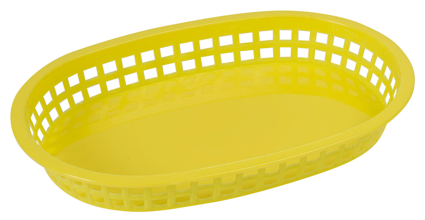 Platter Baskets, Oval, 10-3/4" x 7-1/4" x 1-1/2", Yellow (3 Dozen)-cityfoodequipment.com