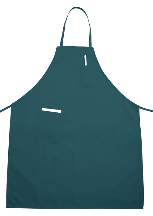 Full Length Bib Apron w/Pocket, Green (12 Each)-cityfoodequipment.com