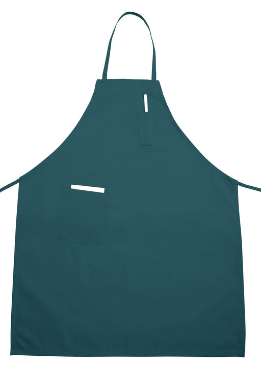 Full Length Bib Apron w/Pocket, Green (12 Each)-cityfoodequipment.com