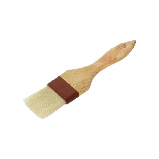 Thunder Group WDPB003 2" Flat Pastry Brush - Boar Bristles, Brown Plastic Ferrule, Wood Handle - 12, (each)-cityfoodequipment.com
