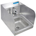 Space Saver Hand Sink, W/Side Splashes & Faucet, 2 Holes 9"W x 9"-cityfoodequipment.com