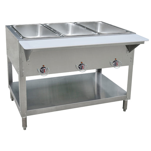 (LP) Propane Hot Steam/Food Table w/ (3) Wells & Cutting Board-cityfoodequipment.com