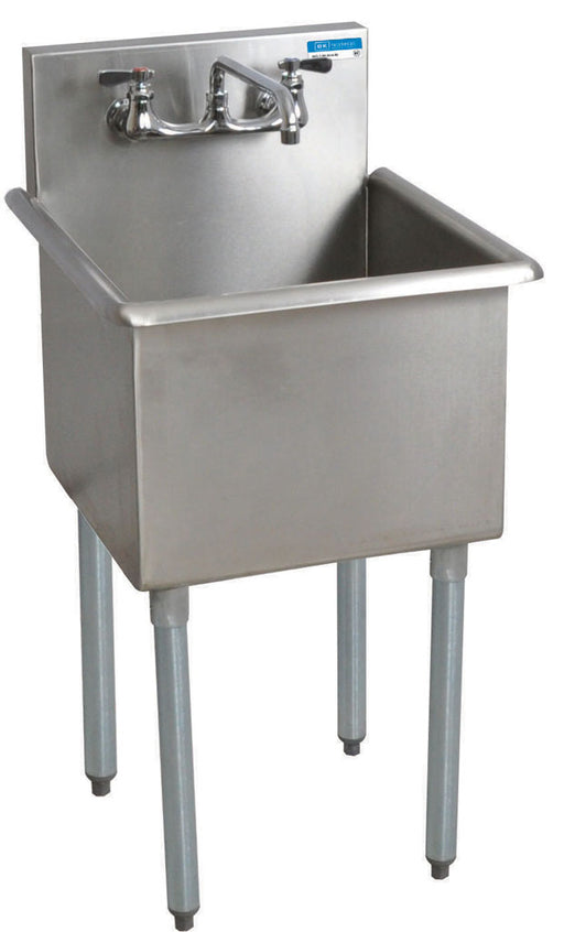 S/S 1 Compartment Budget Sink, Rolled Front & Side Edges 18" x 18" x 14" D-cityfoodequipment.com