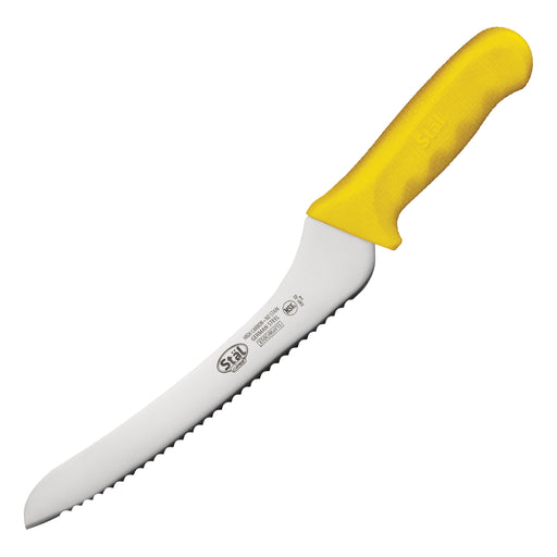 9" Bread Knife, Yellow PP Hdl, Offset (6 Each)-cityfoodequipment.com