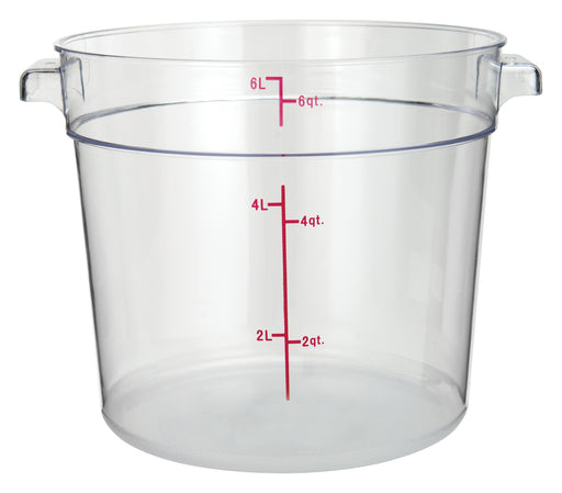 6qt Round Storage Container, Clear, PC (12 Each)-cityfoodequipment.com