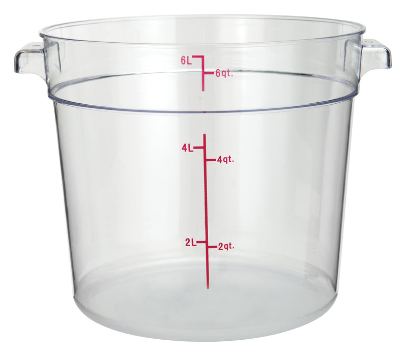 6qt Round Storage Container, Clear, PC (12 Each)-cityfoodequipment.com