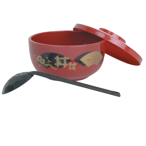 Thunder Group PLNB001 30 oz Round Donburi Bowl - Plastic, Red - 60, (each)-cityfoodequipment.com